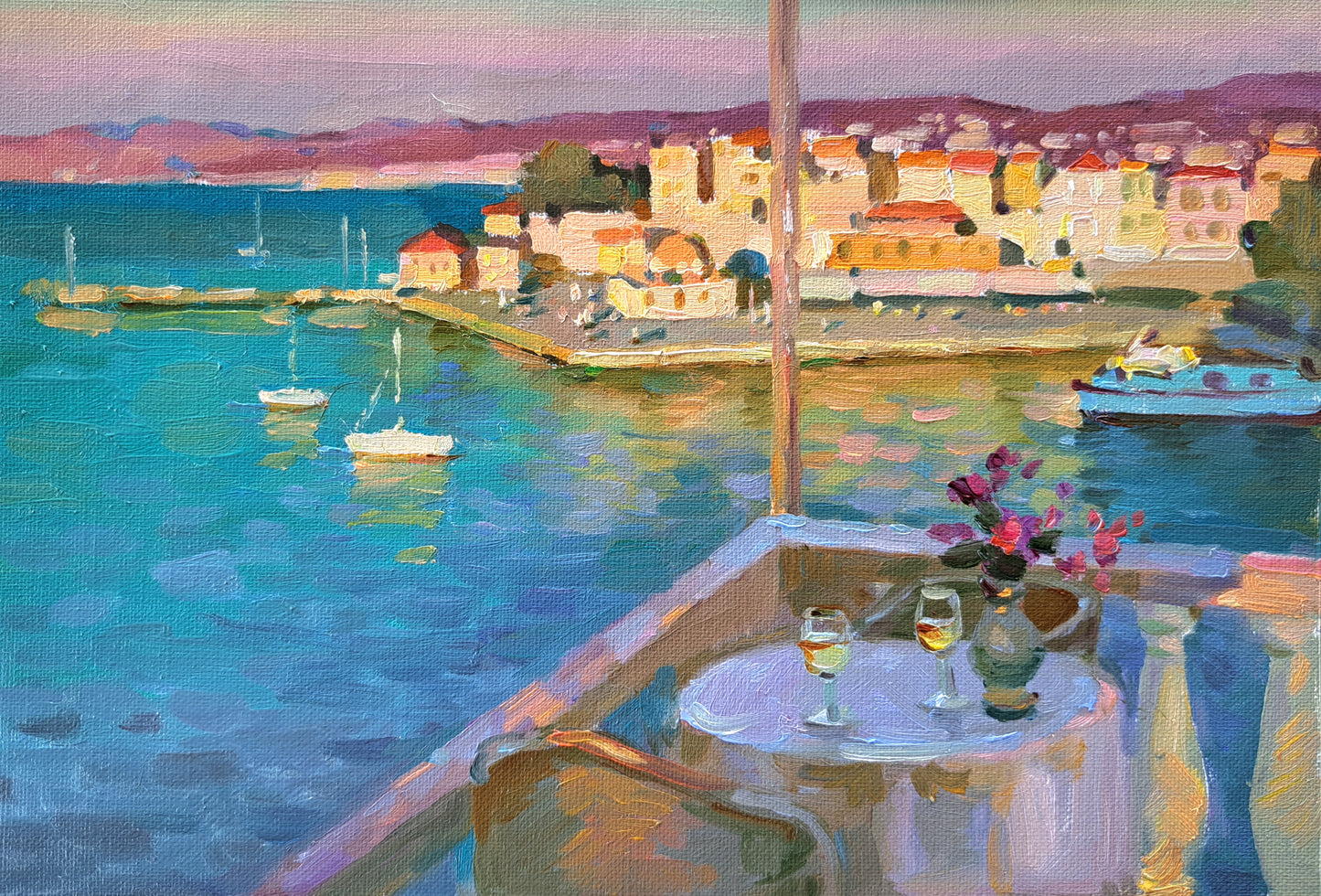 View of the old town of Chania. Crete. Balcony