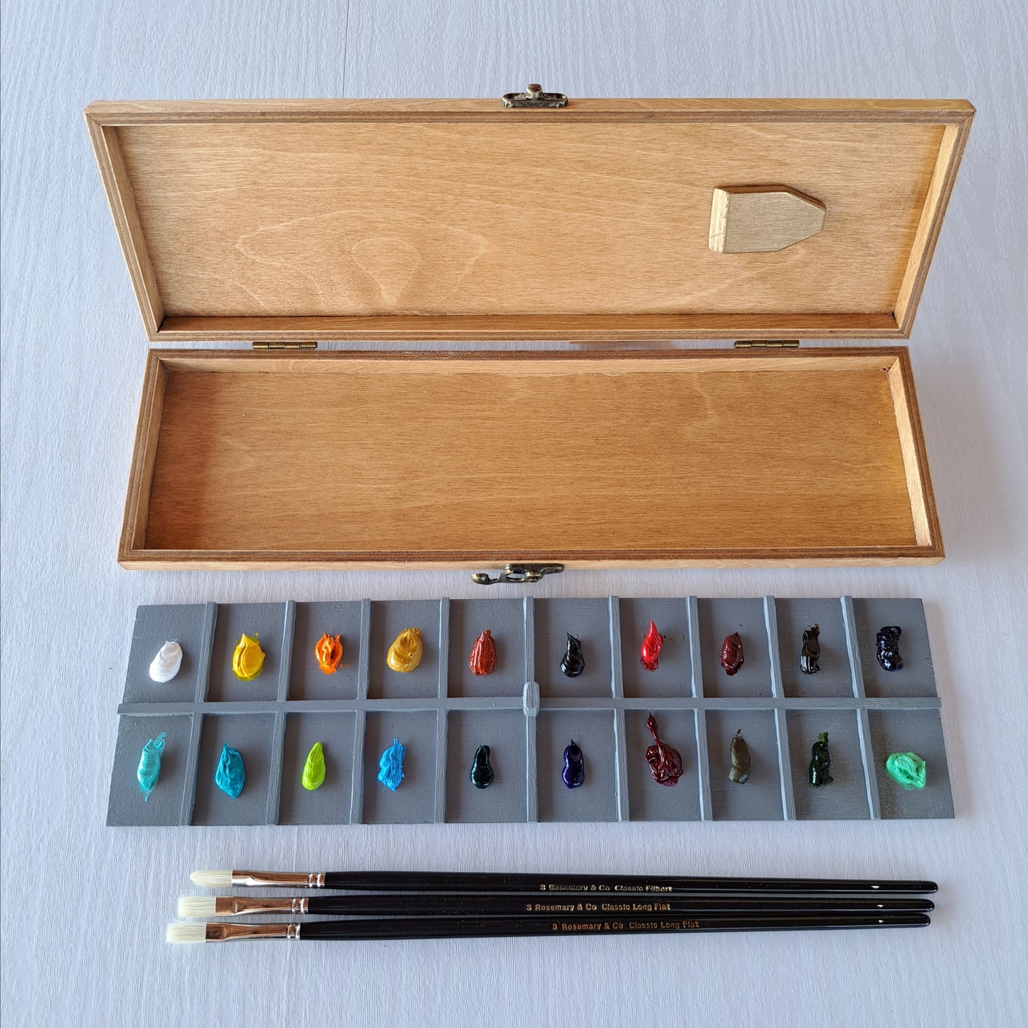 SET of 2 Sta-wet palette case for oil paints, transporter box for oil paints, Plein air oil paints keeper, palette for 20 colors