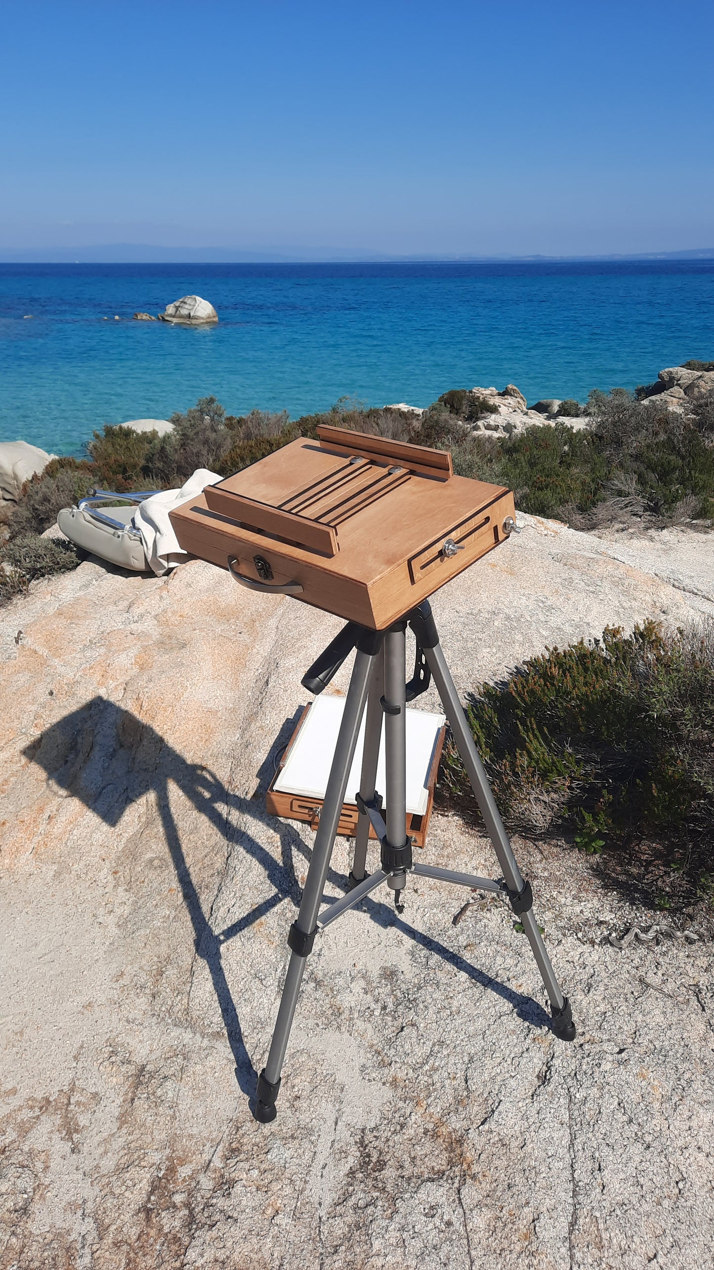 Pochade box for PLEIN AIR painting, outdoor & portable artist easel, lightweight box for oil paints, M size with wings