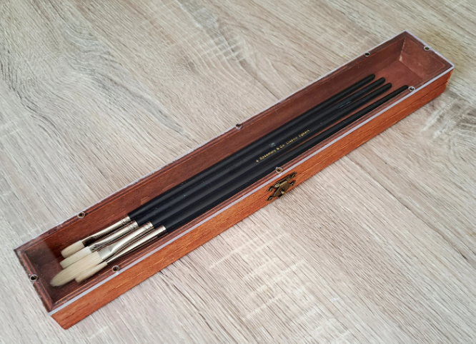 Brush Storage case - Handmade wooden box for transporting brushes - Brush case with transparent lid
