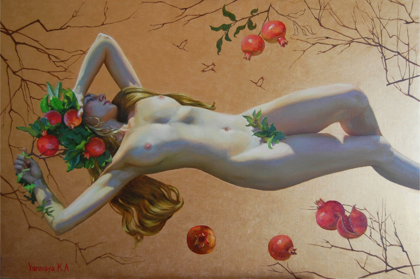 Golden dreams. Pomegranate