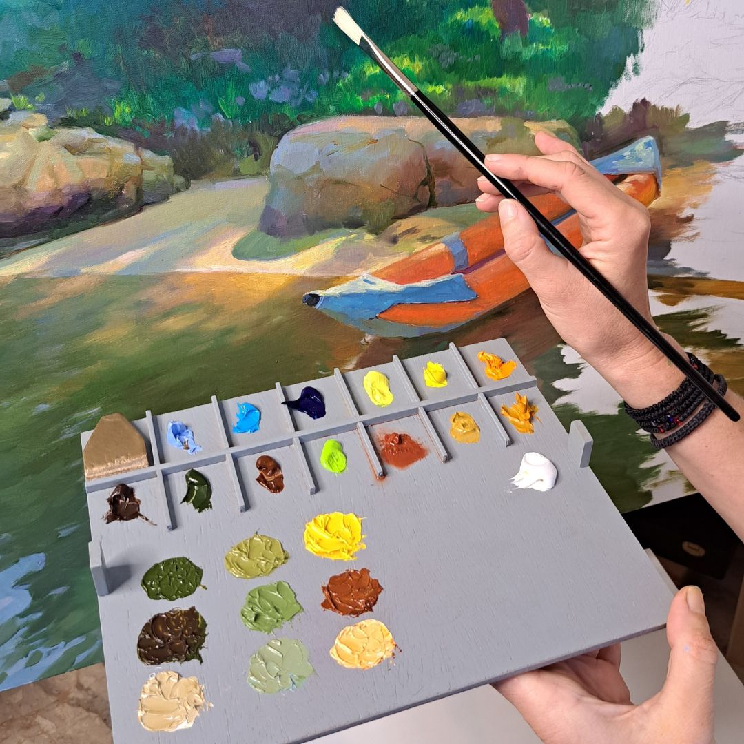 Pochade box for plein air painting, handmade lightweight outdoor & portable artist easel
