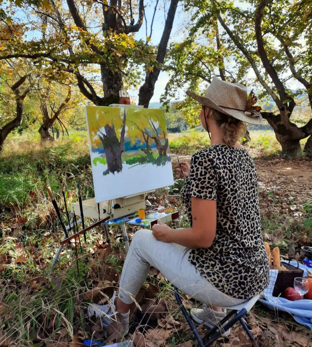 Golden forest near holy mount Athos