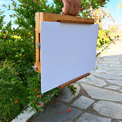 Pochade box for PLEIN AIR painting, outdoor & portable artist easel, lightweight box for oil paints, M size