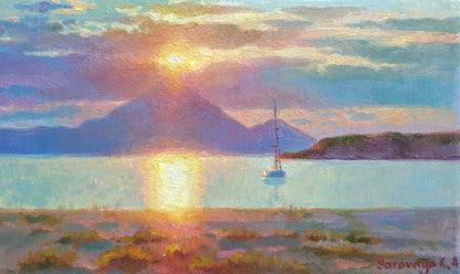 Magic dawn. Mount Athos