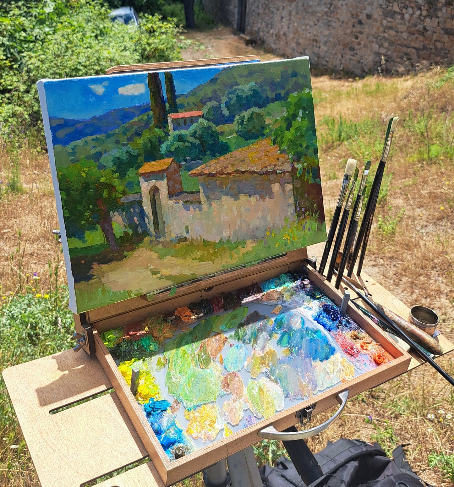 Reversible Lid Pochade Box with Removable Palette – Lightweight, Weatherproof Easel for Plein Air Painting