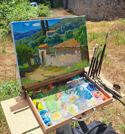 Reversible Lid Pochade Box with Removable Palette – Lightweight, Weatherproof Easel for Plein Air Painting