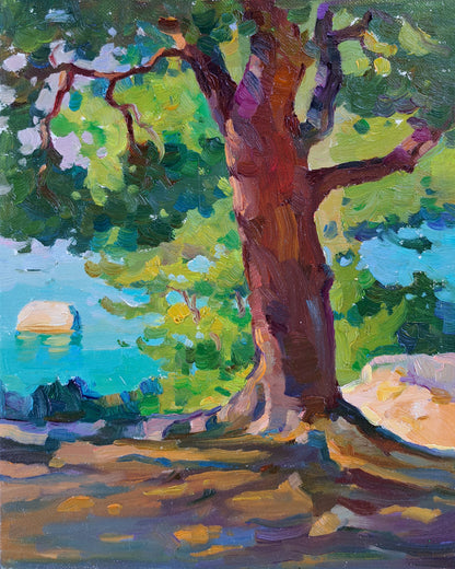 Pine tree and the sea. Kavourotripes