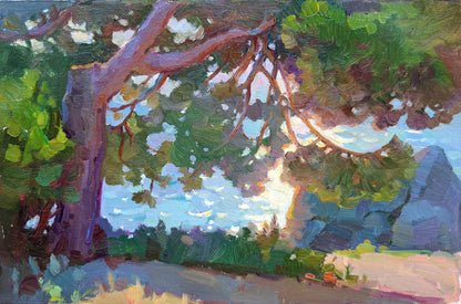 The pine tree and the sea. Loutra