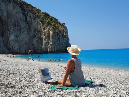 By the most azure sea. Milos beach. Lefkada