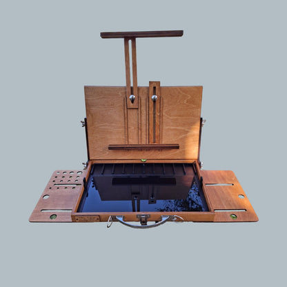 Reversible Lid Pochade Box with Removable Palette – Lightweight, Weatherproof Easel for Plein Air Painting with black palette