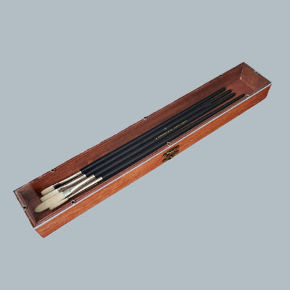 Brush Storage case - Handmade wooden box for transporting brushes - Brush case with transparent lid