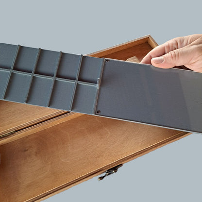 Freezable pallet case with space for mixing paints, 2 in 1 wood case for oil paints, Plein Air Travel Palette