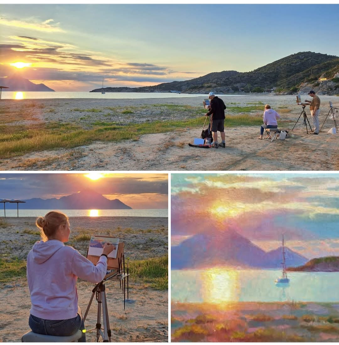 Magic dawn. Mount Athos