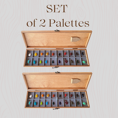 SET of 2 Sta-wet palette case for oil paints, transporter box for oil paints, Plein air oil paints keeper, palette for 20 colors